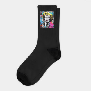 Marilyn Monroe Graffiti Pop Art Tattoo Socks