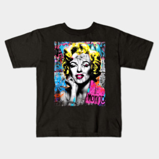 Marilyn Monroe Graffiti Pop Art Tattoo Kids T-Shirt