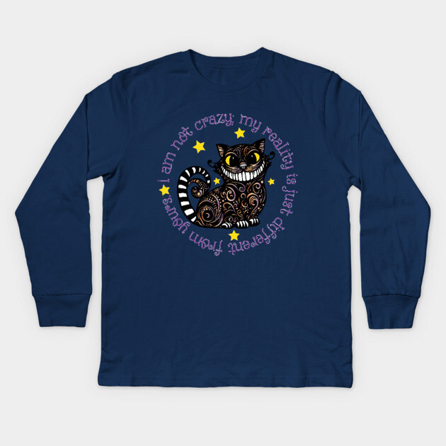 Cheshire Cat Kids Long Sleeve T-Shirt by DickinsonDesign