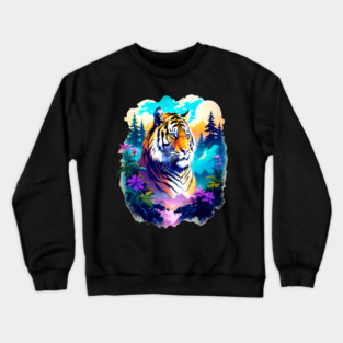 Tiger in the Mountains and Forests Crewneck Sweatshirt