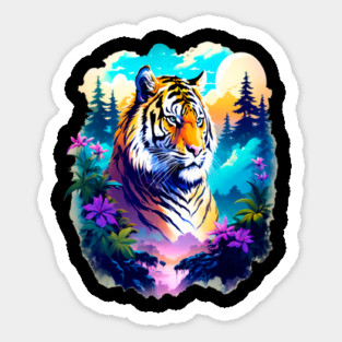 Tiger in the Mountains and Forests Sticker