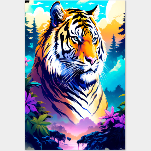 Tiger in the Mountains and Forests Wall Art by BirdsnStuff
