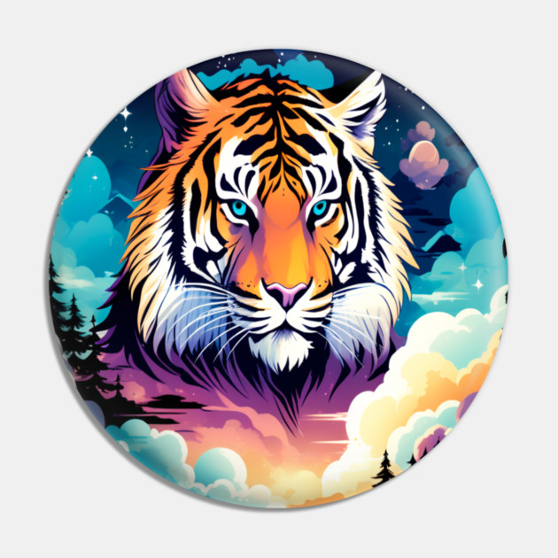 Tiger in the Mountains and Forests Pin by BirdsnStuff