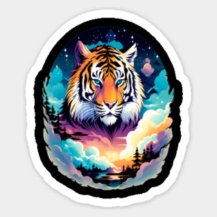 Tiger in the Mountains and Forests Sticker