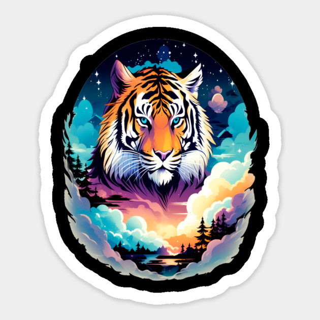 Tiger in the Mountains and Forests Magnet by BirdsnStuff
