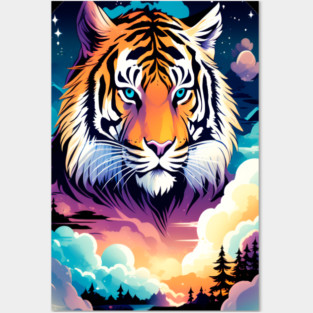 Tiger in the Mountains and Forests Posters and Art