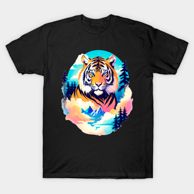 Tiger in the Mountains and Forests T-Shirt by BirdsnStuff