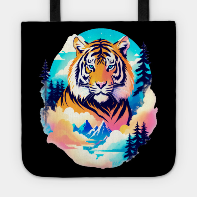 Tiger in the Mountains and Forests Tote by BirdsnStuff