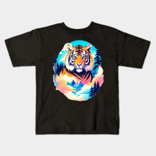 Tiger in the Mountains and Forests Kids T-Shirt