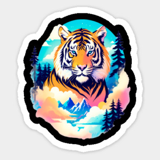 Tiger in the Mountains and Forests Sticker