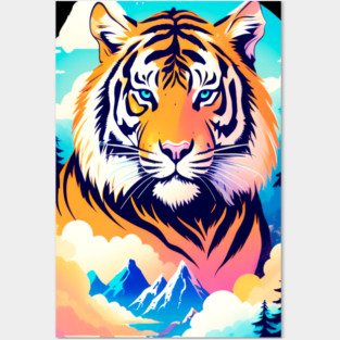 Tiger in the Mountains and Forests Posters and Art