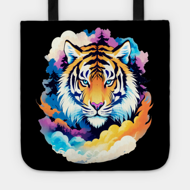 Tiger in the Mountains and Forests Tote by BirdsnStuff