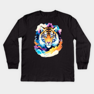 Tiger in the Mountains and Forests Kids Long Sleeve T-Shirt