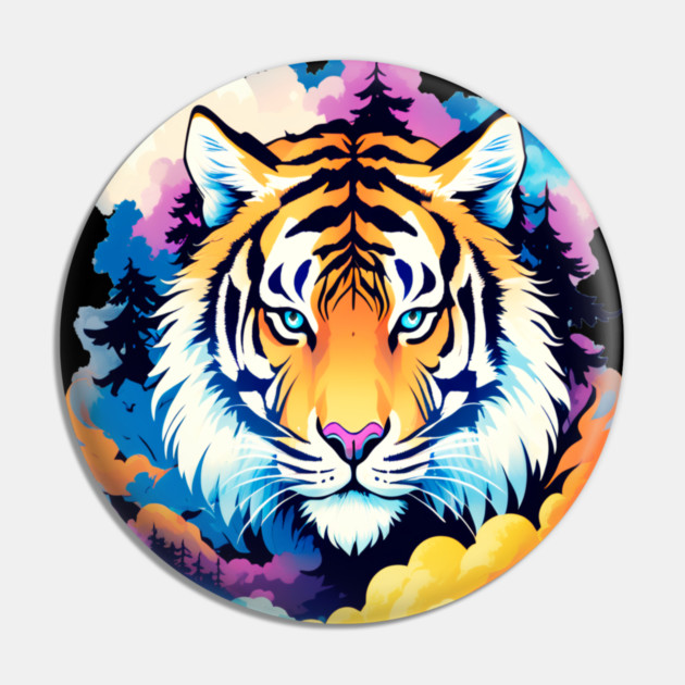 Tiger in the Mountains and Forests Pin by BirdsnStuff