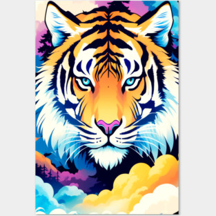 Tiger in the Mountains and Forests Posters and Art