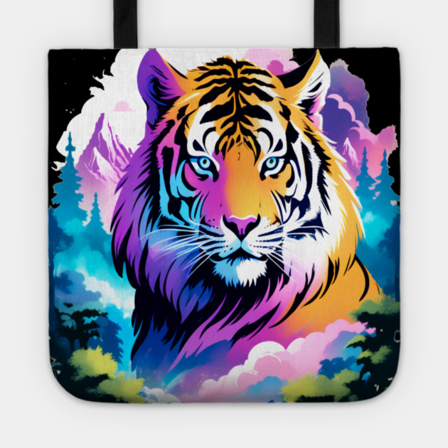 Tiger in the Mountains and Forests Tote by BirdsnStuff