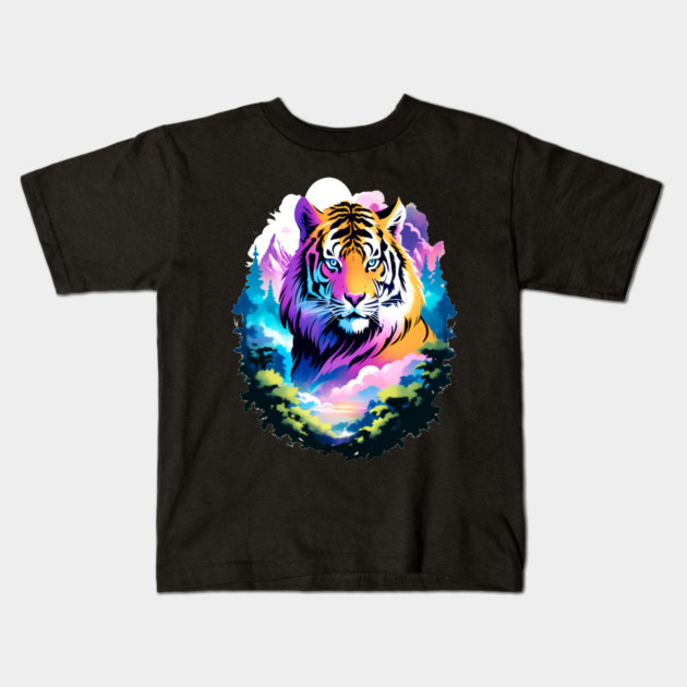 Tiger in the Mountains and Forests Kids T-Shirt by BirdsnStuff