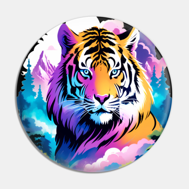 Tiger in the Mountains and Forests Pin by BirdsnStuff