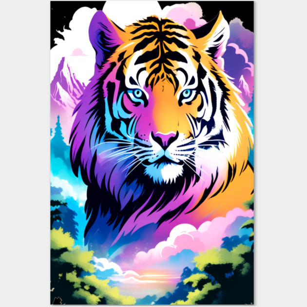 Tiger in the Mountains and Forests Wall Art by BirdsnStuff