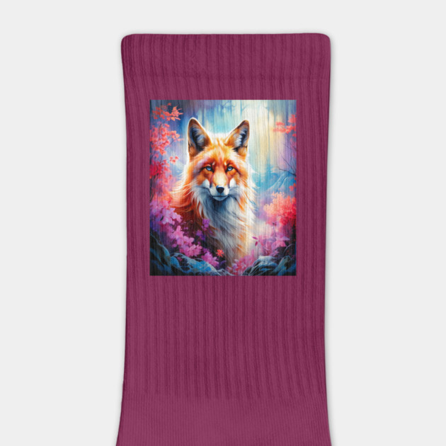 Red Fox with Flowers and Forests by BirdsnStuff