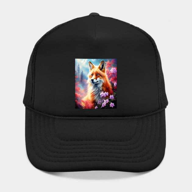 Red Fox with Flowers and Forests by BirdsnStuff