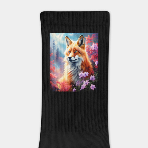 Red Fox with Flowers and Forests by BirdsnStuff