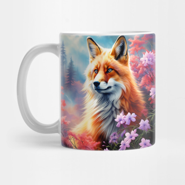 Red Fox with Flowers and Forests by BirdsnStuff