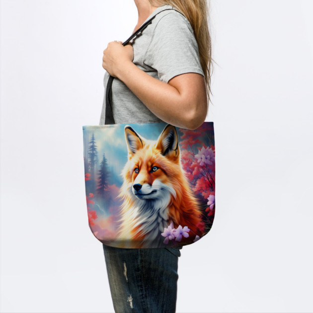 Red Fox with Flowers and Forests by BirdsnStuff