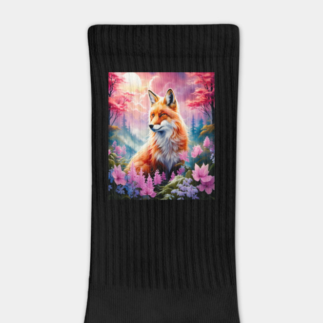 Red Fox with Flowers and Forests by BirdsnStuff