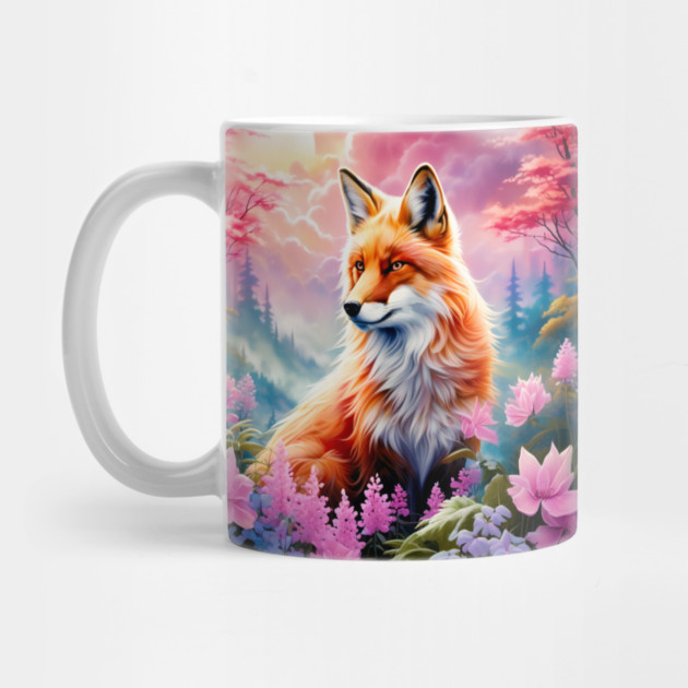 Red Fox with Flowers and Forests by BirdsnStuff