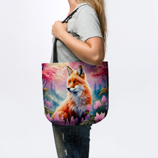 Red Fox with Flowers and Forests by BirdsnStuff