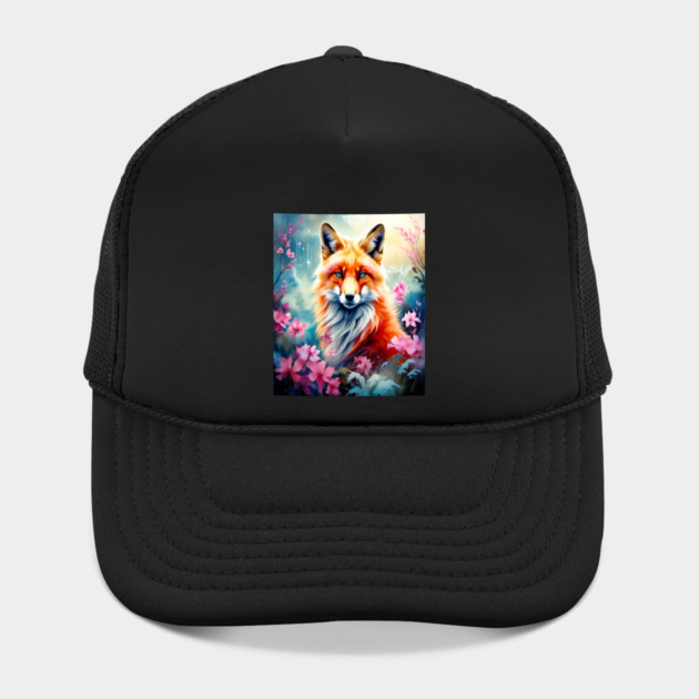 Red Fox with Flowers and Forests by BirdsnStuff