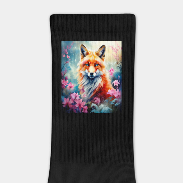 Red Fox with Flowers and Forests by BirdsnStuff