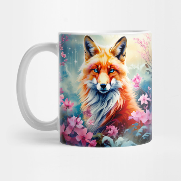 Red Fox with Flowers and Forests by BirdsnStuff