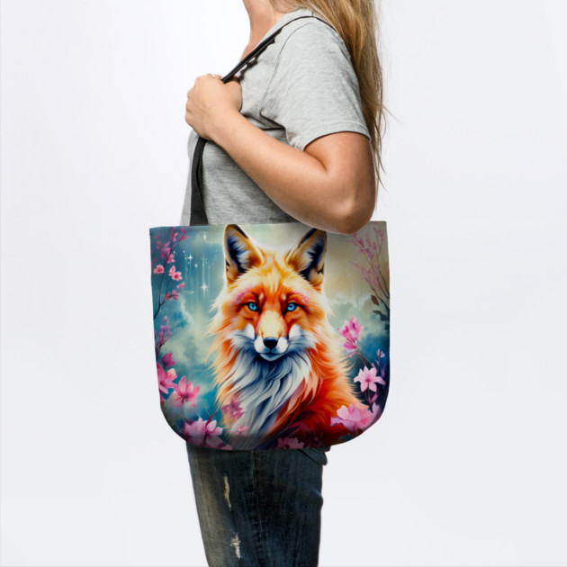 Red Fox with Flowers and Forests by BirdsnStuff