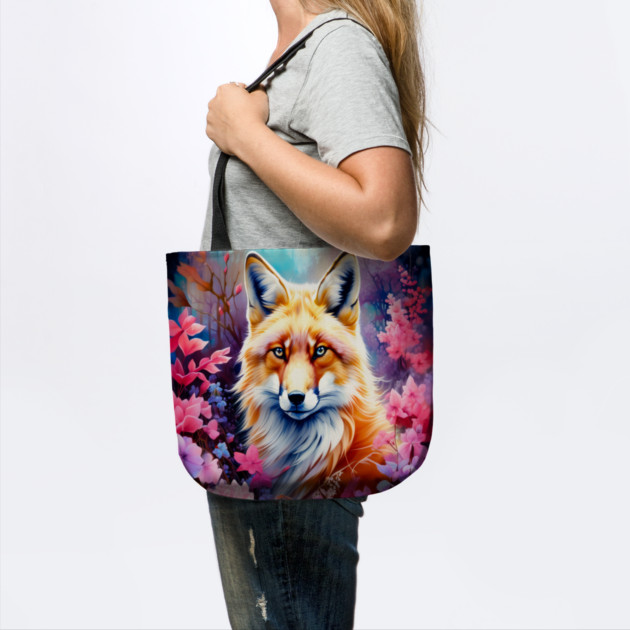 Red Fox with Flowers and Forests by BirdsnStuff