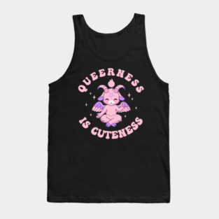 Queerness is Cuetness Cute Queer Baphomet Tank Top