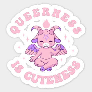 Queerness is Cuetness Cute Queer Baphomet Sticker