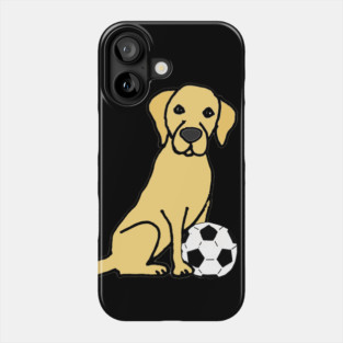 Funny Yellow Lab Dog Soccer Phone Case