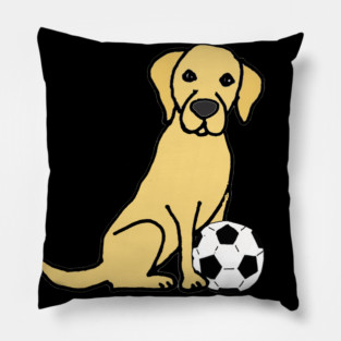 Funny Yellow Lab Dog Soccer Pillow