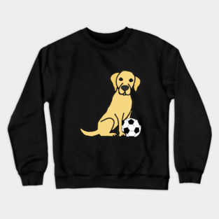 Funny Yellow Lab Dog Soccer Crewneck Sweatshirt