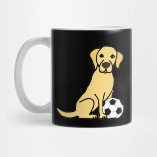 Funny Yellow Lab Dog Soccer Mug