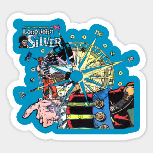 Long John Silver- Vintage Comic Pirate Tee Sticker