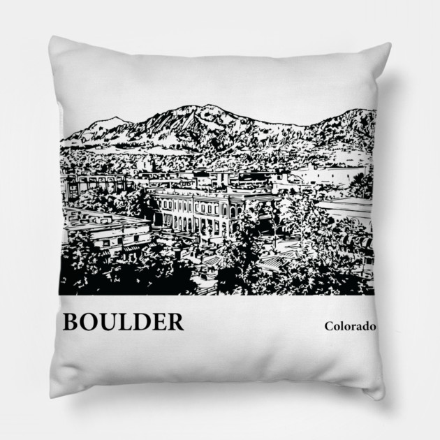 Boulder Colorado Pillow by Lakeric