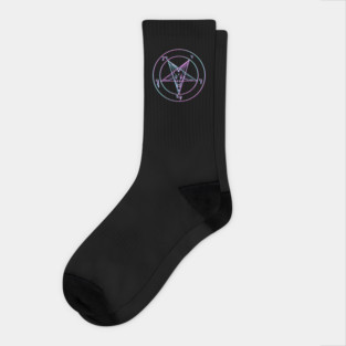 Vaporwave Pentagram Socks