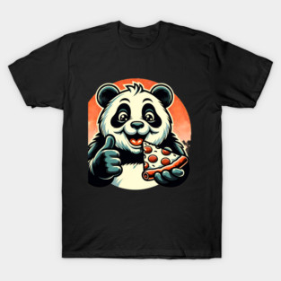 Panda Bear Eating Pizza T-Shirt