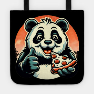 Panda Bear Eating Pizza Tote
