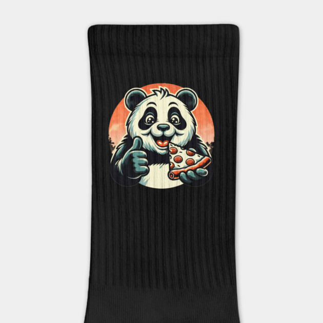 Panda Bear Eating Pizza by logiamerch