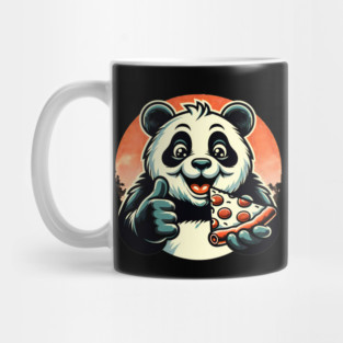 Panda Bear Eating Pizza Mug