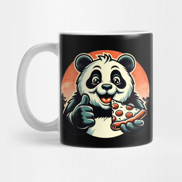 Panda Bear Eating Pizza by logiamerch